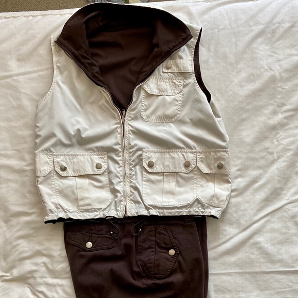 Ralph Lauren Cropped Pants with Women's Reversible Matching Vest - Picture 2 of 3